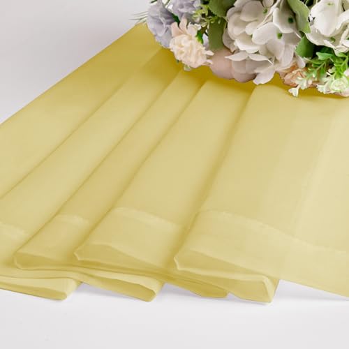Mustard Yellow Sheer Valances for Windows (Yellow / 42"W x 16"L (Pack of 2))