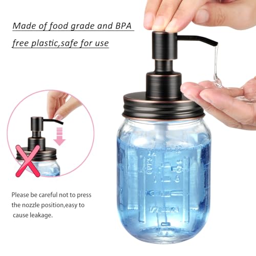 Mason Jar Liquid Soap Dispenser Lid (Oil Rubbed Bronze / 1 Pack)
