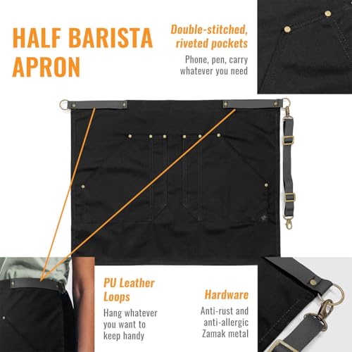 Half Barista Apron (Half Apron Black)