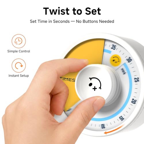 60 Minute Visual Timer with Twist (White Smile)