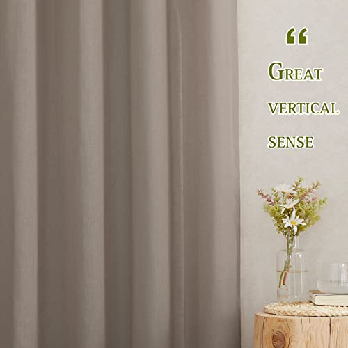Sheer Linen Curtains for Windows 84 inch Length (52"W x 84"L (Pack of 2) / Burlap)