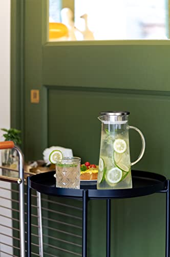1.5L 51oz Glass Pitcher with Lid and Handle (51 Ounces / Clear)