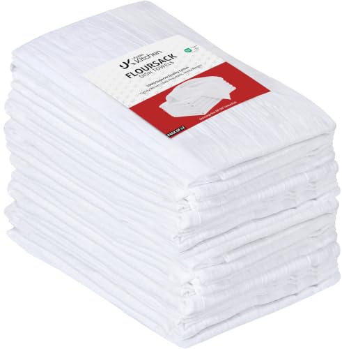 White Flour Sack Towels [12 Pack (White / 12 Pack)