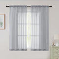 Sheer Light Grey Curtains for Bedroom Living Room 54 Inch Length 2 Panels Set (Light Grey / 42"W x 54"L (Pack of 2))