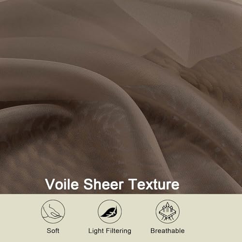 Chocolate Kitchen Curtains 30 Inch Length Tier 2 PCS (Chocolate / 42"W x 30"L (Pack of 2))