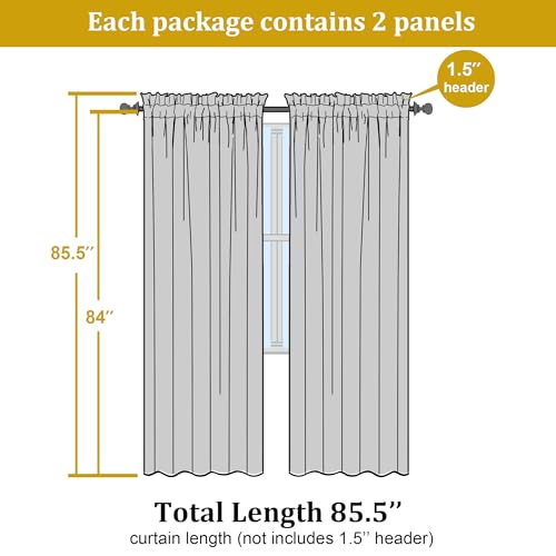 Aqua Sheer Curtains 84 Inches Long for 2 Panels Set (Aqua / 42"W x 84"L (Pack of 2))