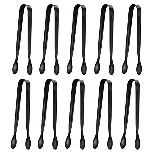 10 Pack Small Ice Tongs Sugar Tongs (Black)