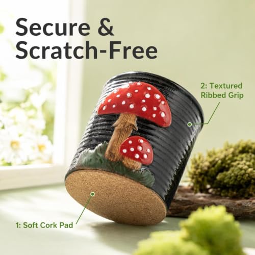 Mushroom Kitchen Utensil Holder For Countertop Ceramic Utensil Holder For Kitchen Counter Large Cooking Utensil Utensil Crock Holder Spatula Holder Utensil Organizer For Countertop