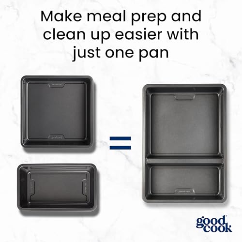 Premium Nonstick divided Baking Pan (9 x 13-Inch / Gray)