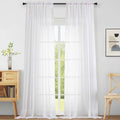 Extra Wide White Sheer Curtains 120 Inches Long (59"W x 120"L (Pack of 2) / White)
