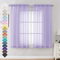 Lavender Sheer Curtains 63 Inches Long 2 Panels (Lavender / 42"W x 63"L (Pack of 2))