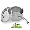 Stainless Steel Saucepan with Glass Lid (3.5 QT)