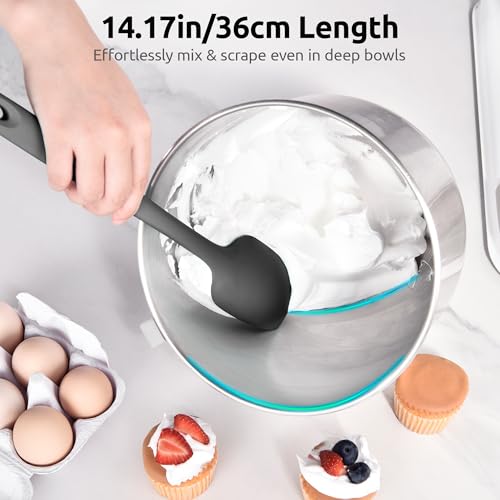 14" Long Silicone Spoonula (Black / 14.17in (spoon spatula))