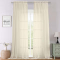 Cream Sheer Curtains 120 Inches Long 2 Pcs (Cream / 59"W x 120"L (Pack of 2))