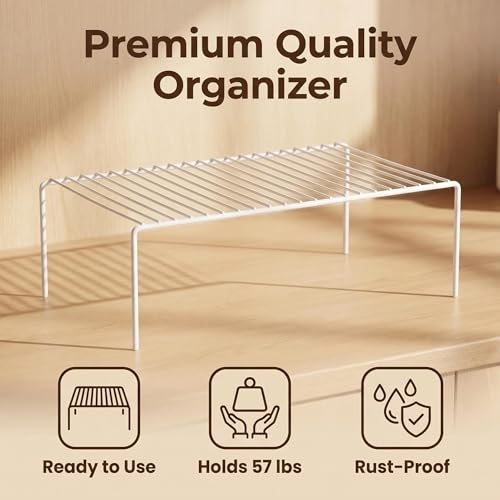 Kitchen Cabinet Storage Shelf Rack (White)