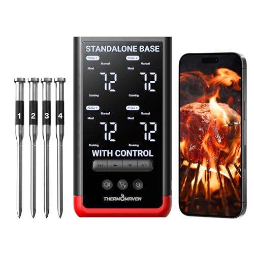 WiFi Wireless Meat Thermometer (Red-4 Probes)
