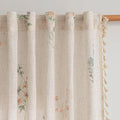 Floral Boho Semi Sheer Linen Blend Farmhouse Curtains 63 Inches Long 2 Panels Set Spring Flower Printed Drapes with Tassels Back Tab Rod Pocket for Living Room Bedroom (Flower / 50"W x 63"L (Pack of 2))