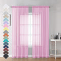 Sheer Window Curtains 96 Inch Length 2 PCS (Light Pink / 42"W x 96"L (Pack of 2))