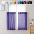 Sheer Purple Tier Curtains 24 Inch Length (Purple / 42"W x 24"L (Pack of 2))