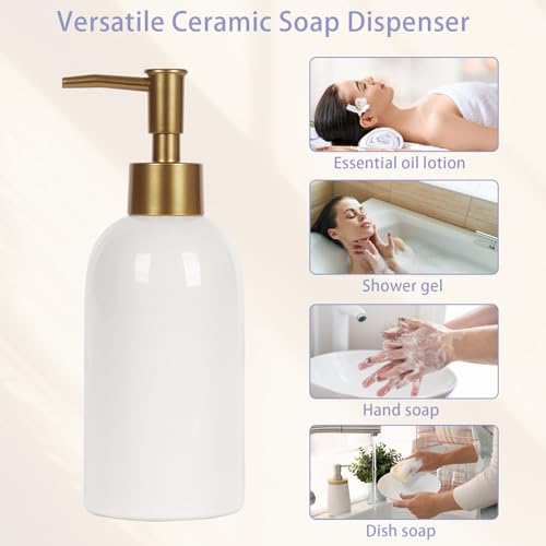 14OZ Soap Dispenser for Bathroom (2pc White)
