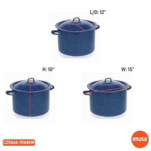 USA Blue Enamel Stock Pot with Lid 12 (12 Quarts)