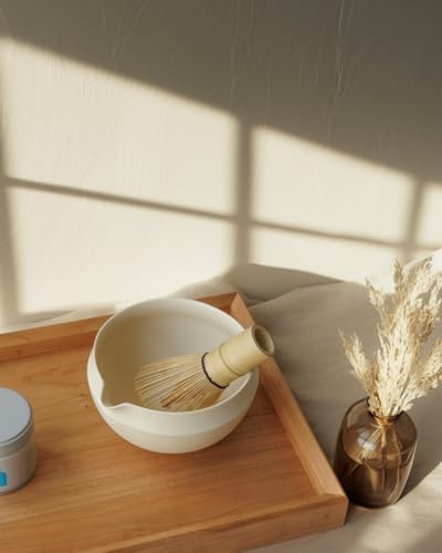 Matcha Set 5 Pcs Matcha Whisk Set (Matte Buttercream)