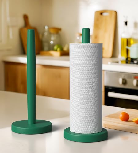 Wooden Paper Towel Holder Countertop (Standard / Dark Green)