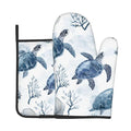 Nautical Oven Mitts for Women (Navy Turtle)