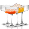 4 Pcs Ribbed Coupe Glasses (10 oz)