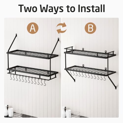 30 Inch Kitchen Pot Rack (Black)