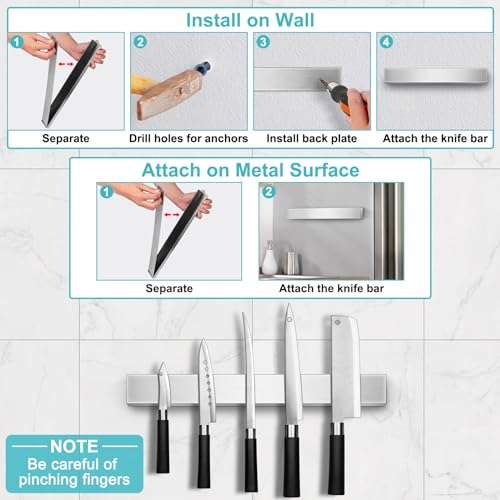 Magnetic Knife Holder for Wall (17 inches)
