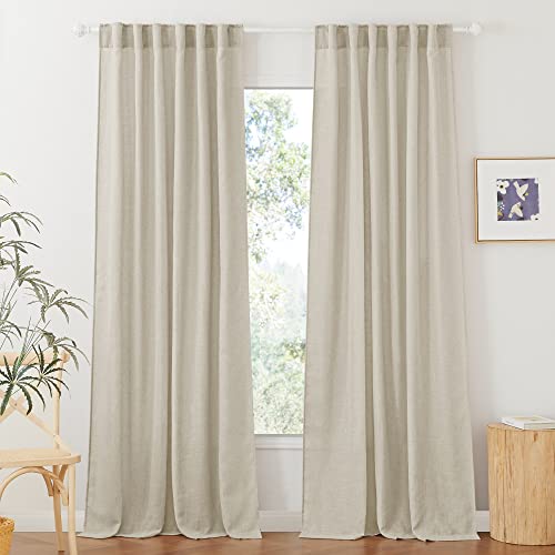 Extra Wide Sheer Curtains for Sliding Patio Door Large Window (Angora / 70"W x 95"L (Pack of 2))