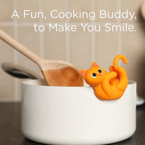 Itera Orange Silicone Cat Spoon Rest Kitchen Gadget Utensil Holder (Orange)