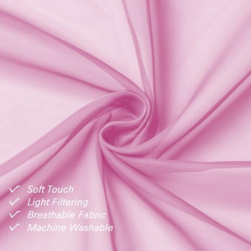 Light Pink Sheer Curtains 78 Inches Long 2 Panels Set (Light Pink / 42"W x 78"L (Pack of 2))