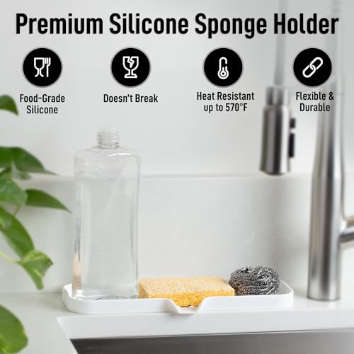 Large Silicone Sponge Holder (White (Large) / Large (12x4))
