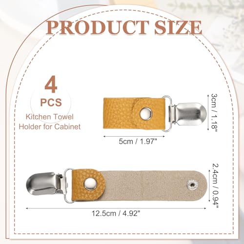 4 Pcs Towel Ring Holder with Clip (Orange)