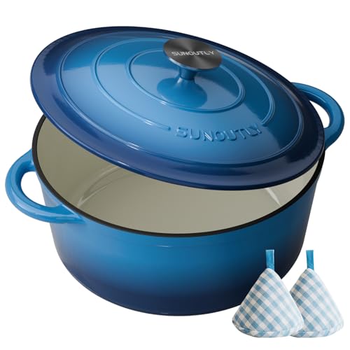 Enameled Cast Iron Dutch Oven (Cooking Pot / Navy blue / 6QT)