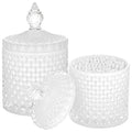 2 Pack Qtip Holder Apothecary Jars with Lid (10 oz (2 pack) / White)