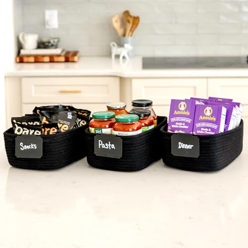 11.8"x8"x4.5” Rectangle Storage Baskets for Shelves 3 Pack (Black / 11.8" x 8" x 4.5")