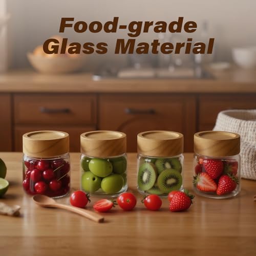 6 Fl Oz Small Glass Jar with Wood Lid (F-lucency / 6 fl oz)