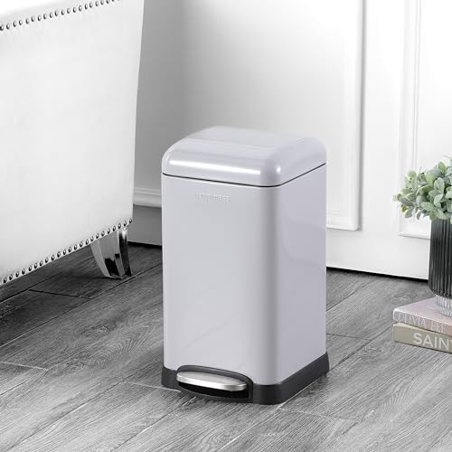 Betty Retro Mini 3.2 Gal Step Trash Can (Fog Gray)