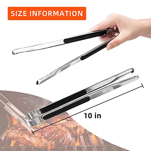 4 Pack Premium Stainless Steel Kitchen Tongs (10inch)