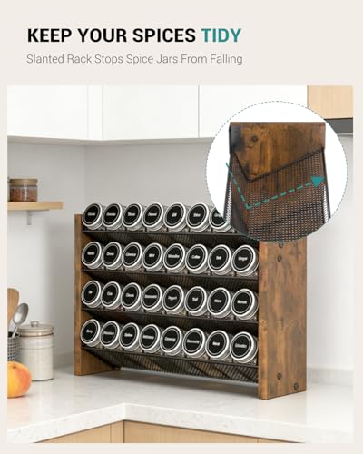 Spice Rack Organizer for Cabinet (Holds 32 Jars, 15.7"W × 10.3"H)