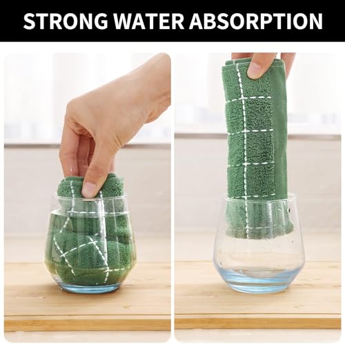 100% Cotton Terry Kitchen Towels (Grass Green / 13 X 28 - 12 Pack)