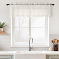 Ivory Valances for Windows 14 inch Length 2 Panels Set (42"W x 14"L (Pack of 2) / Ivory)