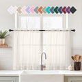 Ivory Small Sheer Curtains 2 Panels Set (42"W x 36"L (Pack of 2) / Ivory)