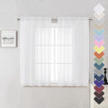 Short Sheer Curtains 54 Inches Length 2 Panels (White / 40"W x 54"L (Pack of 2))