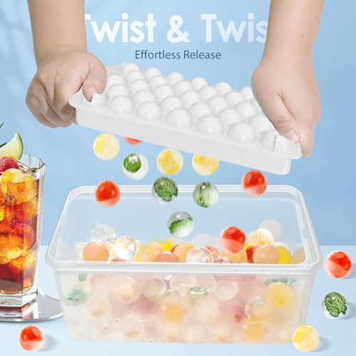 Ice Cube Tray with Lid and Bin (1"-2 pack / White)
