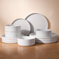 Nebula Plates and Bowls (White / Service for 4 (Standard Dinner Set))
