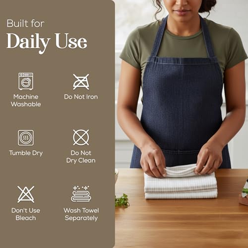 Kitchen Towels Set of 4 (Taupe N White)